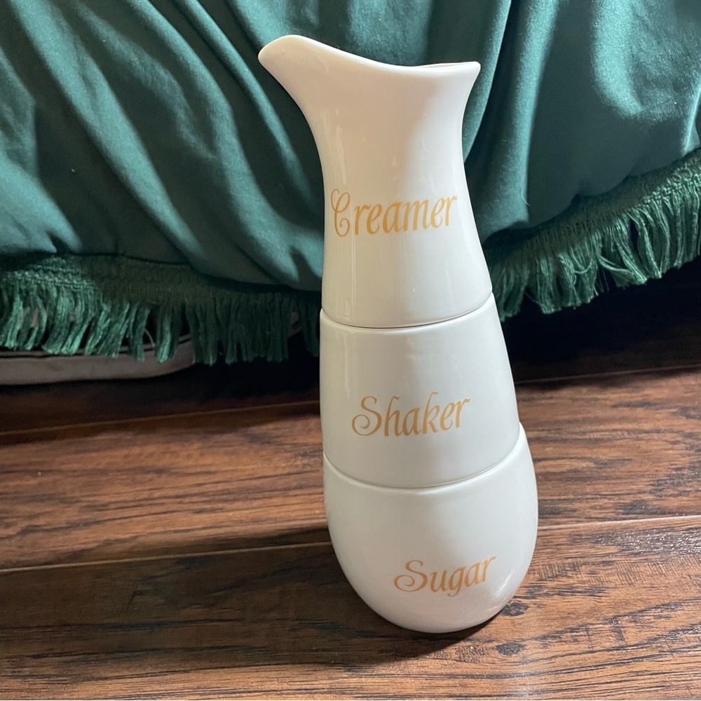 Avon Sugar Cream and Shaker Set Stackable